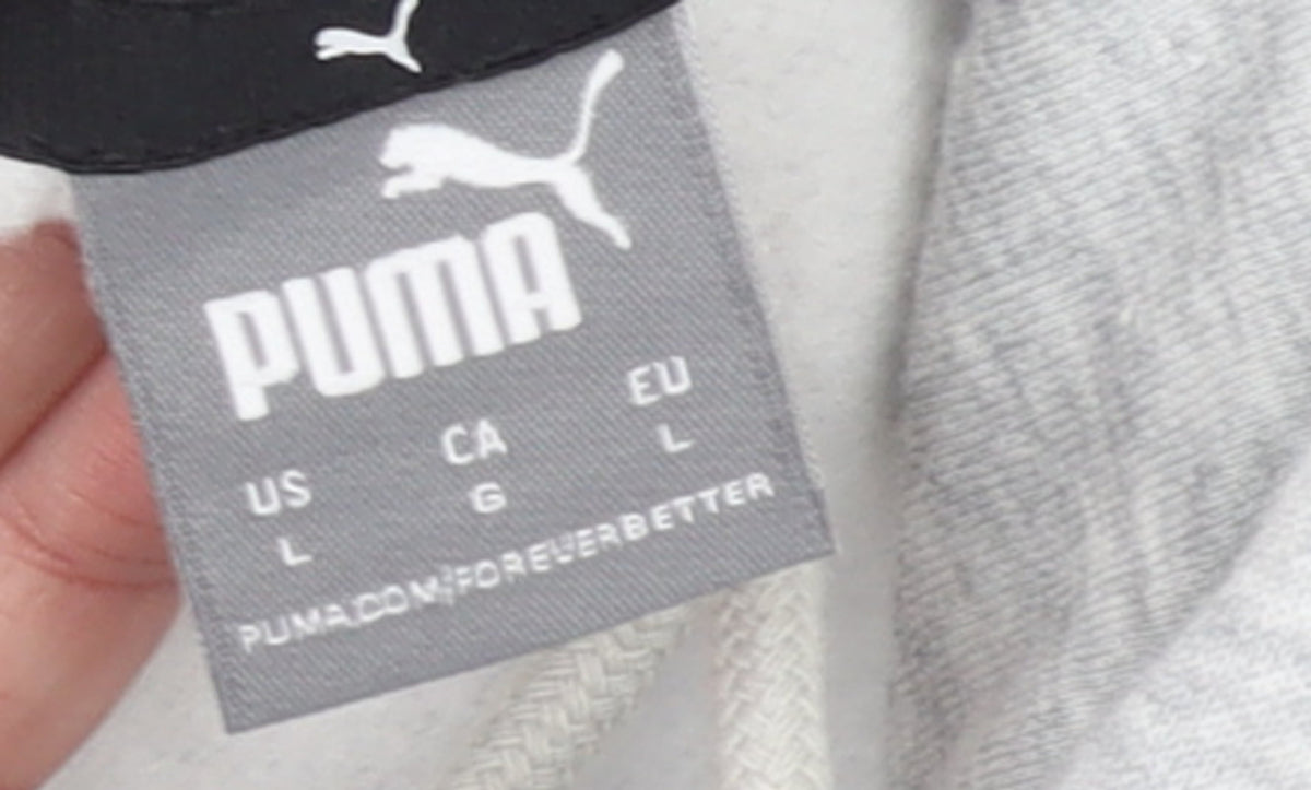 Mens UK Size L PUMA Grey Pullover Hoodie