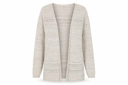 Bella di Notte Women’s Beige Open-Knit Long Sleeve Cardigan Size 10
