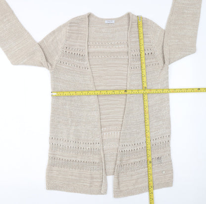 Bella di Notte Women’s Beige Open-Knit Long Sleeve Cardigan Size 10