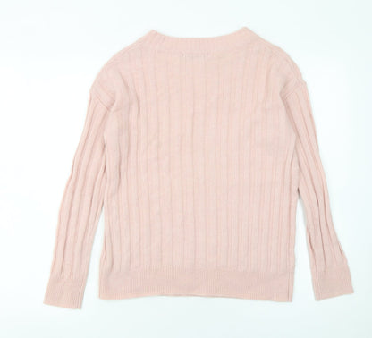 Womens UK Size XS Marks and Spencer Pink Pullover Jumper