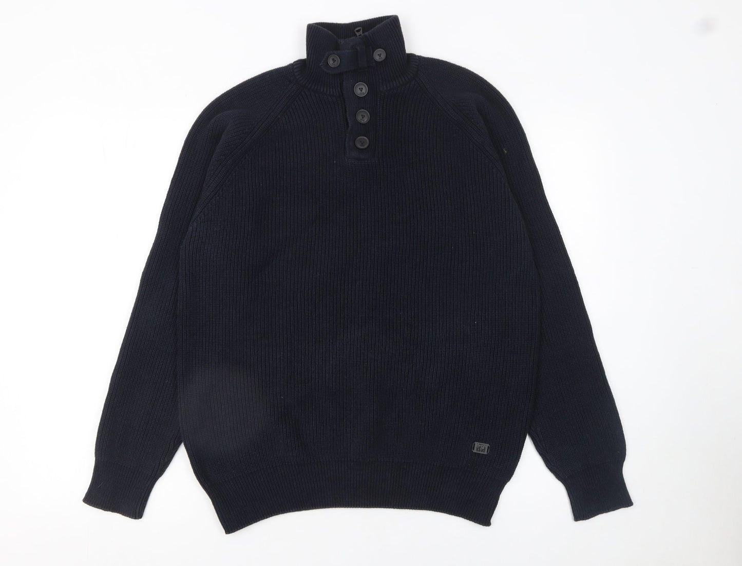Mens UK Size XL NEXT Blue Henley Jumper