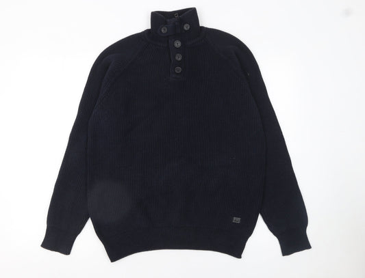 Mens UK Size XL NEXT Blue Henley Jumper