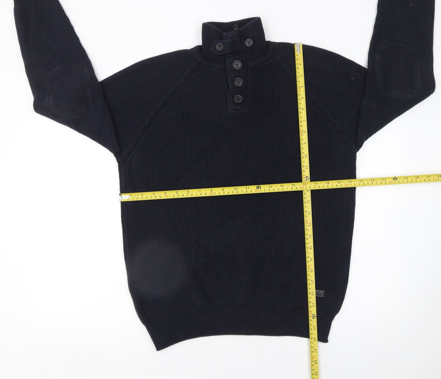 Mens UK Size XL NEXT Blue Henley Jumper