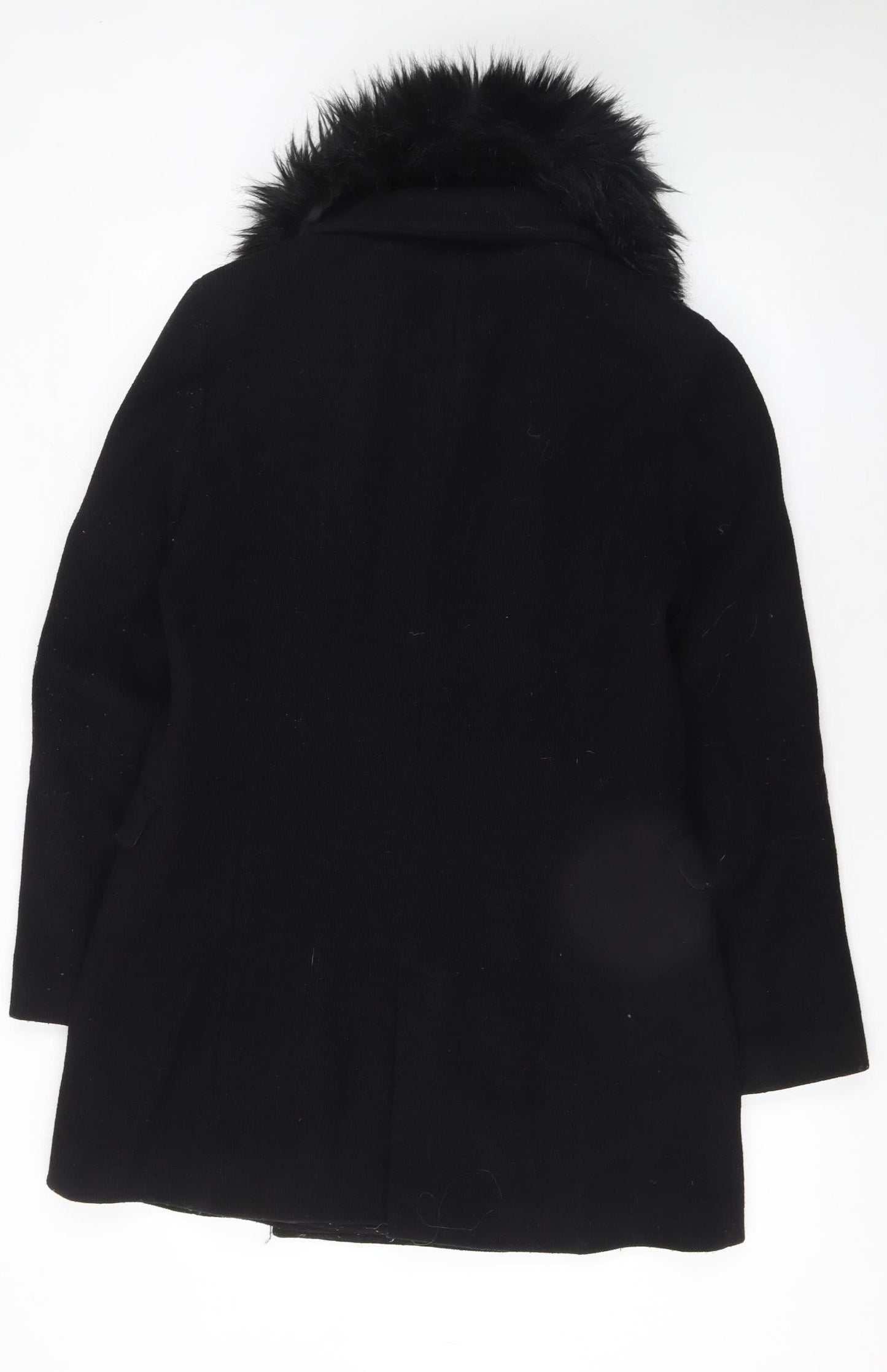 Womens UK Size M Zara Black Overcoat