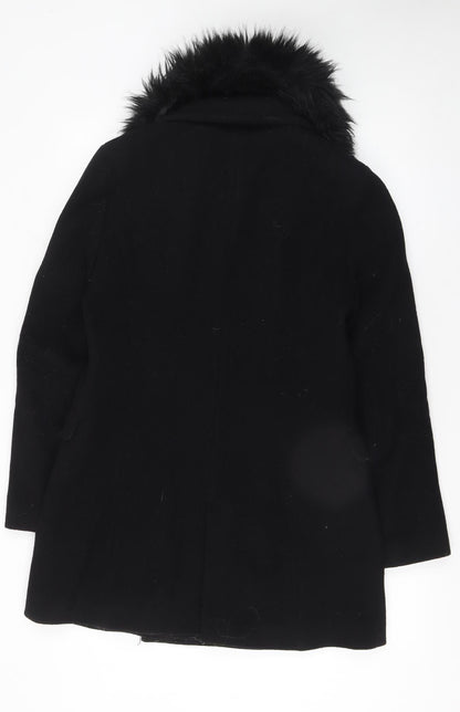Womens UK Size M Zara Black Overcoat