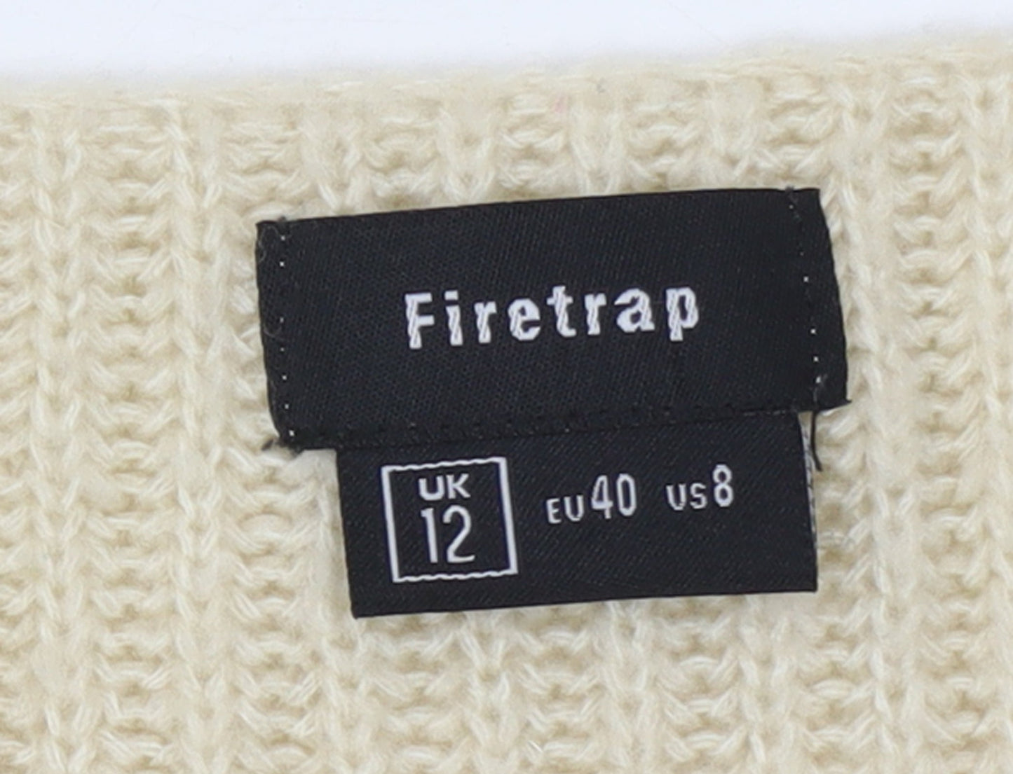 Womens UK Size 12 Firetrap Beige Pullover Jumper