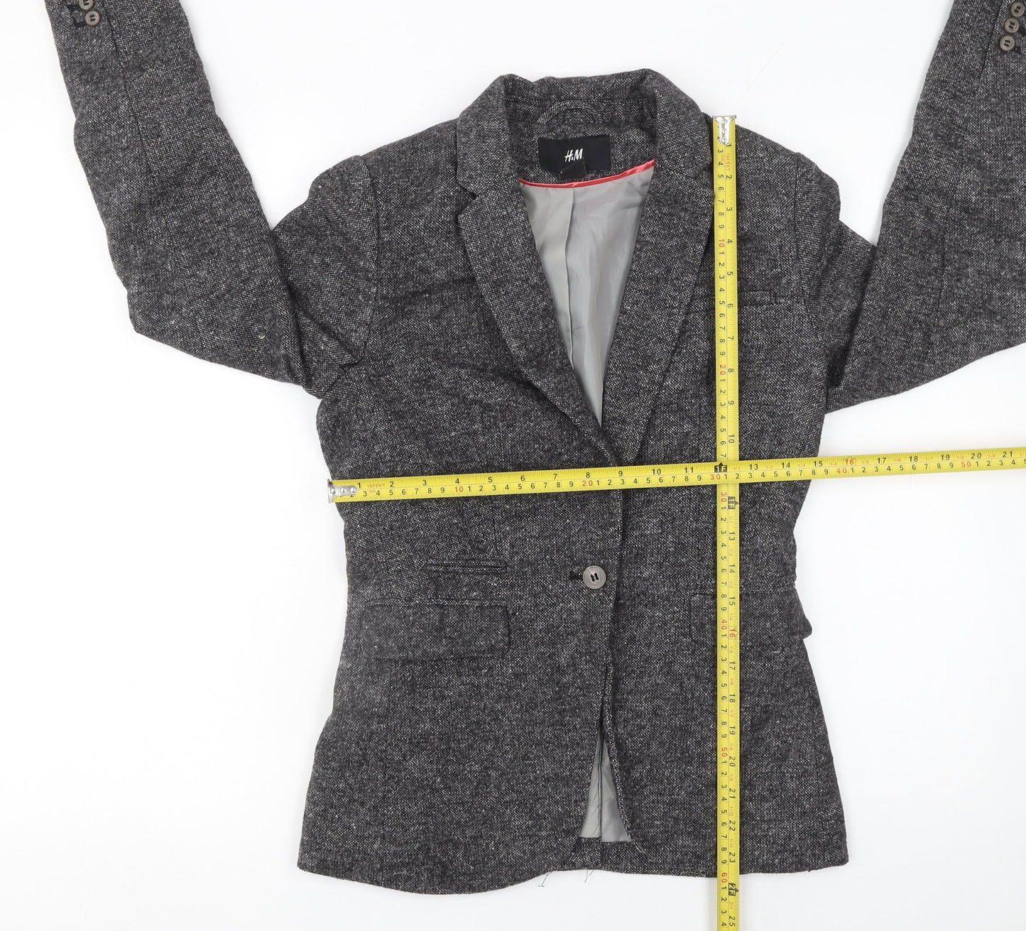 Womens UK Size 6 H&M Regular Grey Blazer