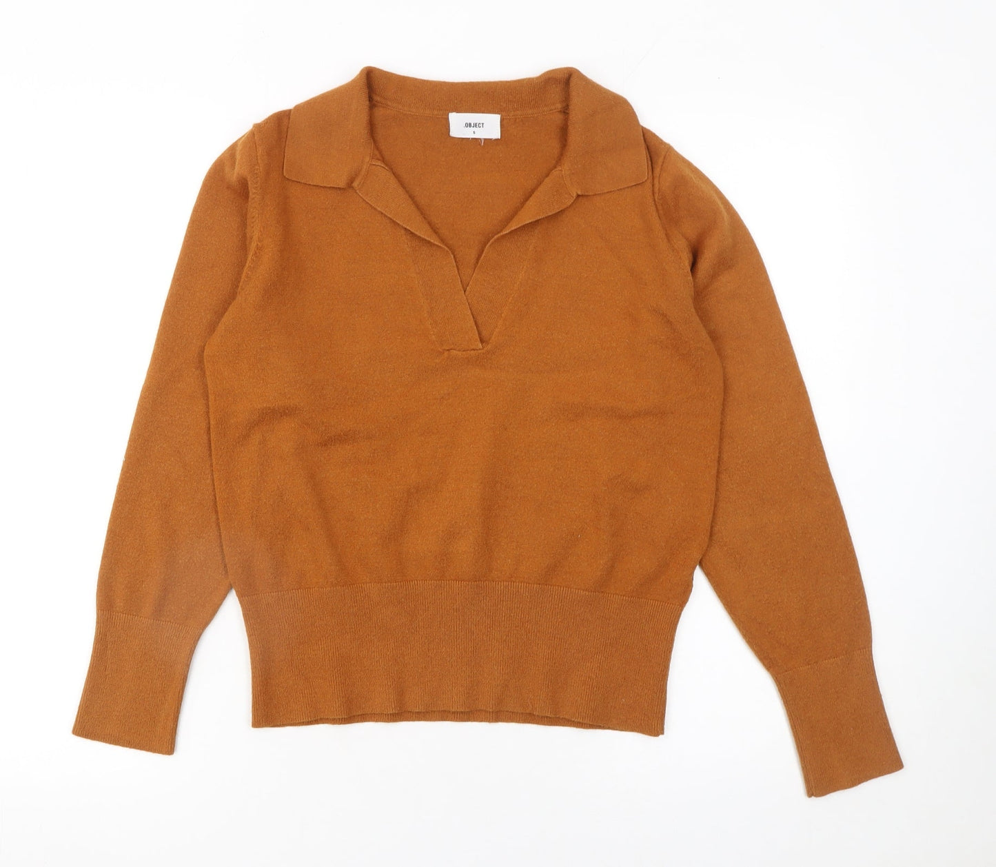 Womens UK Size S OBJECT Brown Pullover Jumper