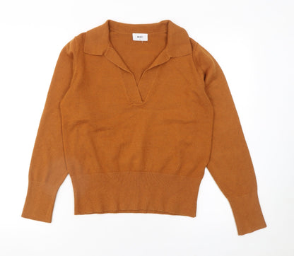 Womens UK Size S OBJECT Brown Pullover Jumper