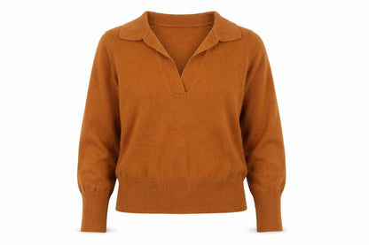Womens UK Size S OBJECT Brown Pullover Jumper