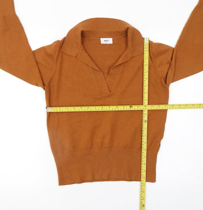 Womens UK Size S OBJECT Brown Pullover Jumper