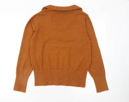 Womens UK Size S OBJECT Brown Pullover Jumper