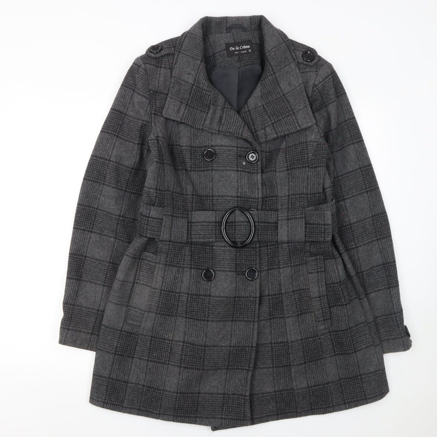 Womens UK Size 12 De la Crème Grey Trench Coat