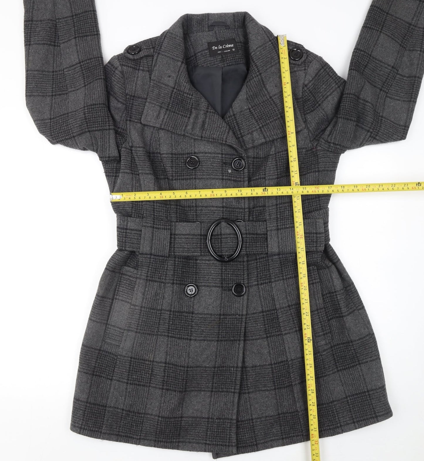 Womens UK Size 12 De la Crème Grey Trench Coat