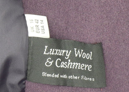 Womens UK Size 16 Kesta London Purple Overcoat