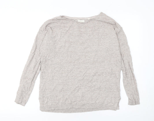 Womens UK Size 8 Fat Face Beige Pullover Jumper