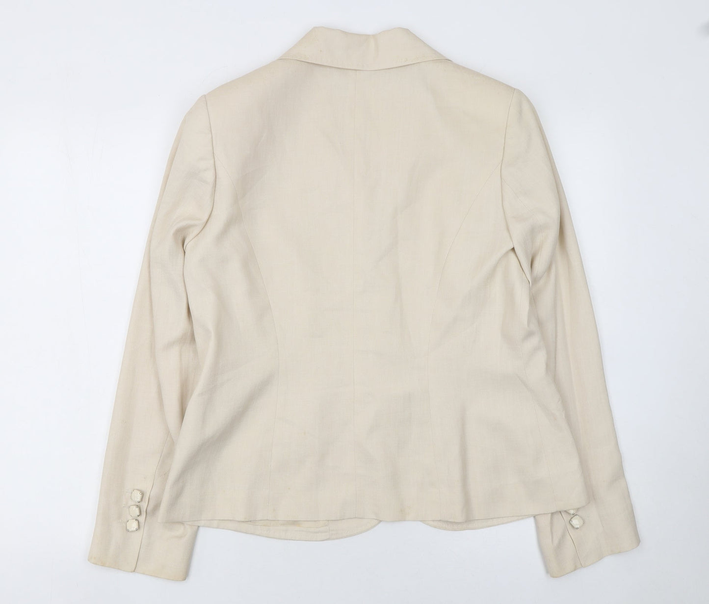 Womens UK Size 14 Punto Roma Regular Beige Suit Jacket