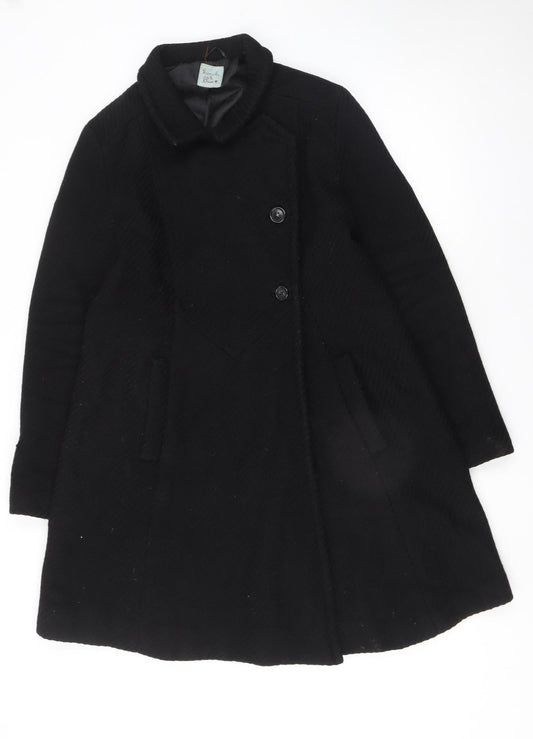 Womens UK Size L Kimchi & Blue Black Overcoat