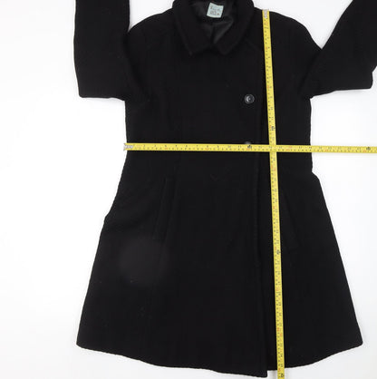 Womens UK Size L Kimchi & Blue Black Overcoat