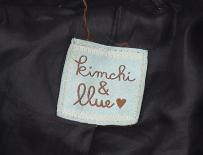 Womens UK Size L Kimchi & Blue Black Overcoat