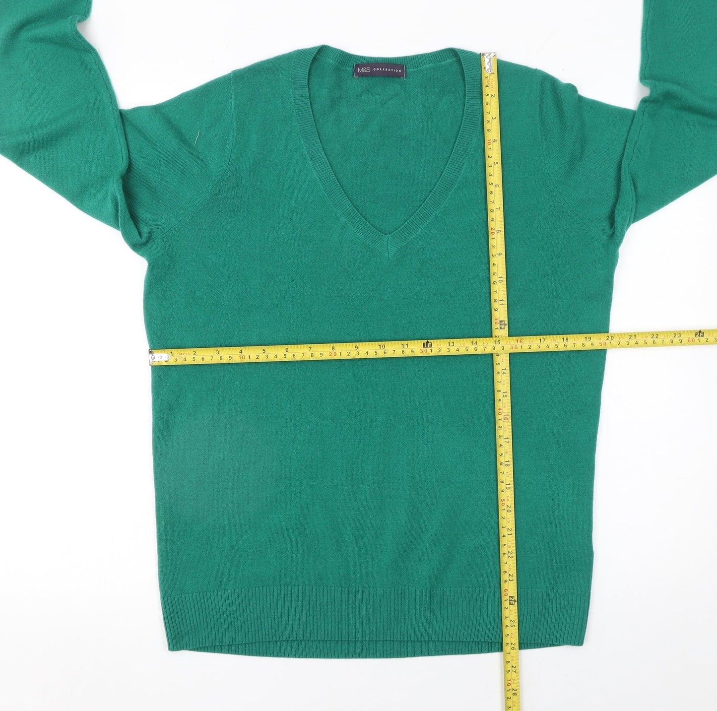 Womens UK Size 16 Marks and Spencer Green Pullover Jumper