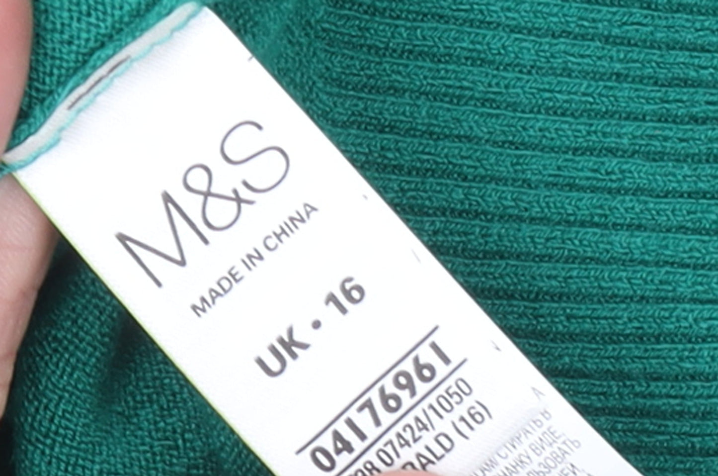 Womens UK Size 16 Marks and Spencer Green Pullover Jumper
