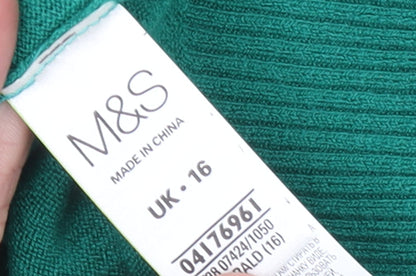 Womens UK Size 16 Marks and Spencer Green Pullover Jumper