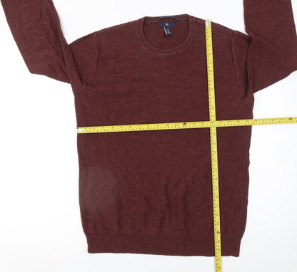 Gap Men Brown Cotton Crew Neck Pullover Jumper Size M