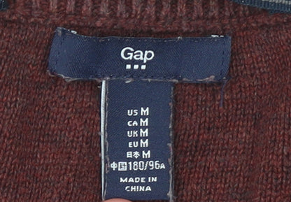 Gap Men Brown Cotton Crew Neck Pullover Jumper Size M