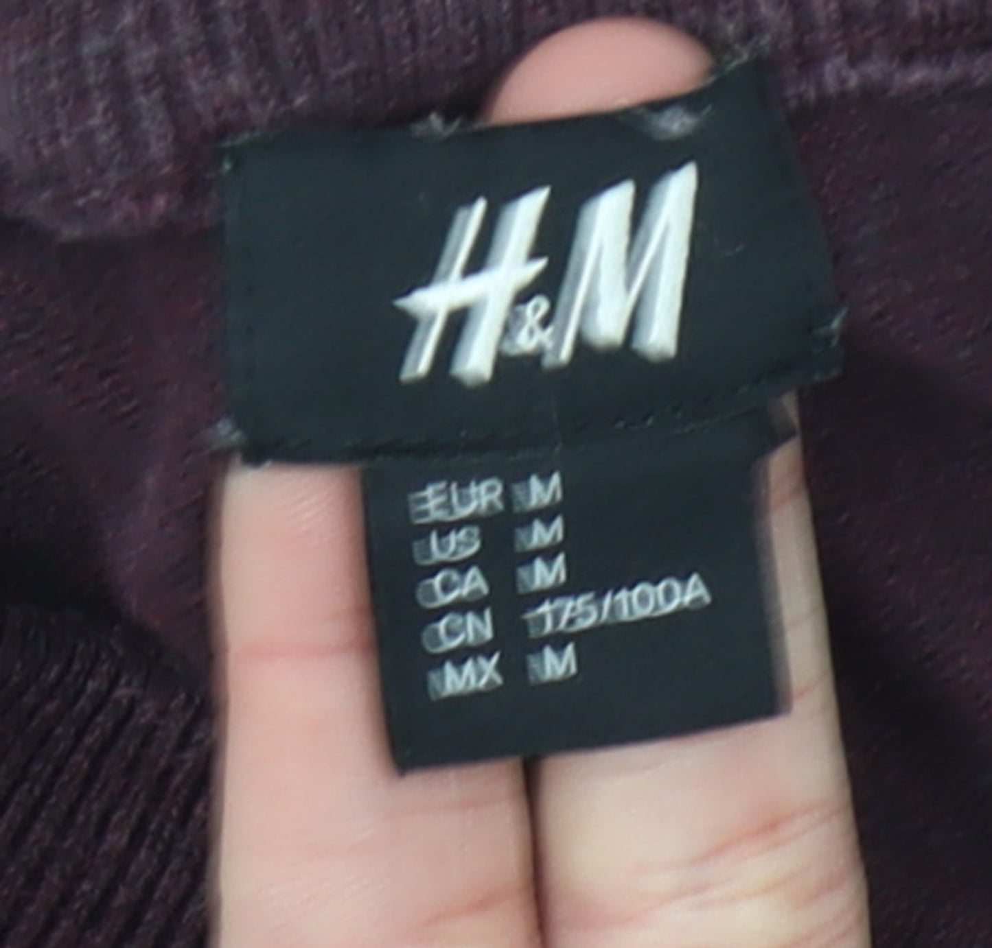 Mens UK Size M H&M Purple Pullover Jumper