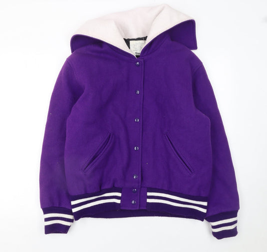 Womens UK Size L National Spirit Group Purple Varsity Jacket