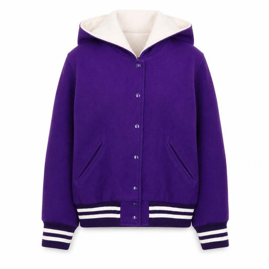 Womens UK Size L National Spirit Group Purple Varsity Jacket