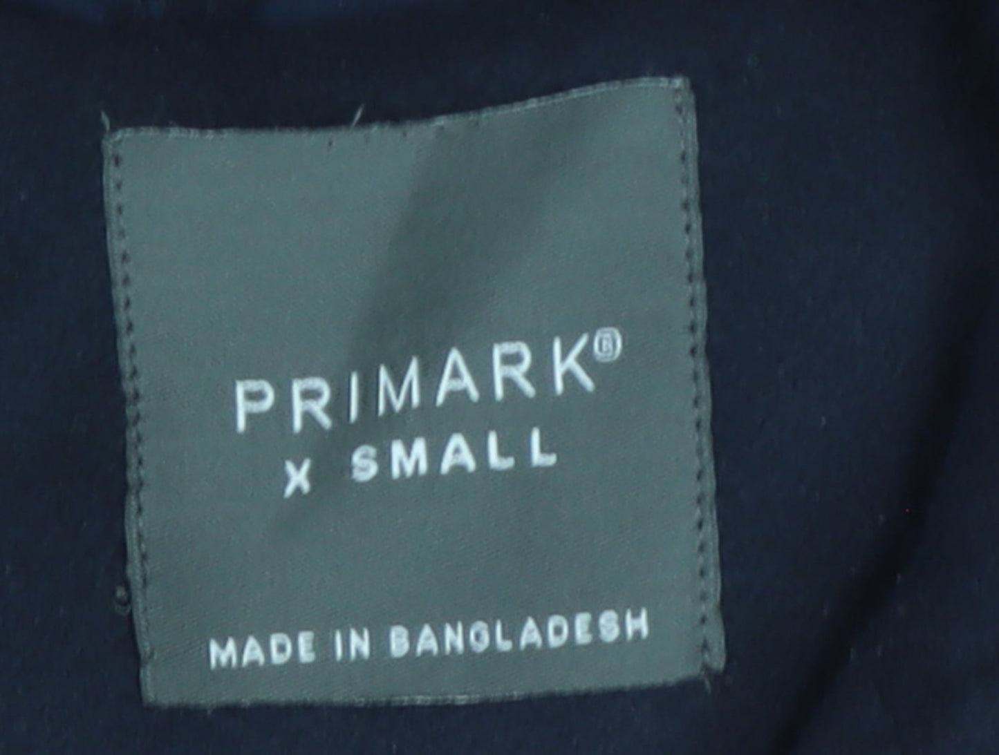 Mens UK Size XS Primark Black Overcoat