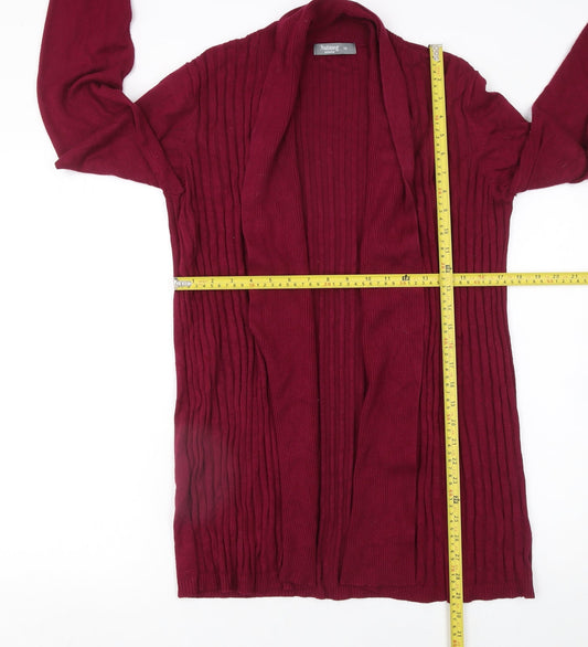 Nutmeg Womens Red Long Sleeve Open Knit Cardigan Size 16
