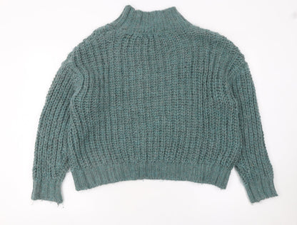 Universal Thread Womens Green Mock Neck Chunky Knit Pullover Jumper Size M