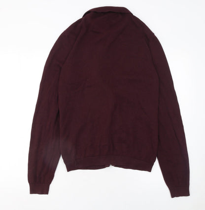 Mens UK Size M TU Red Full Zip Jumper