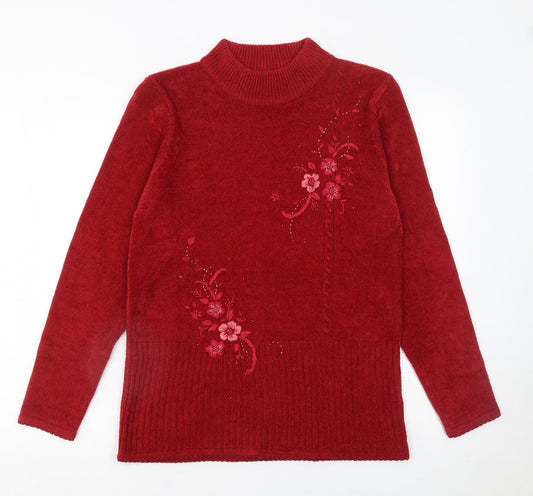 Womens UK Size S Fay Louise Red Pullover Jumper