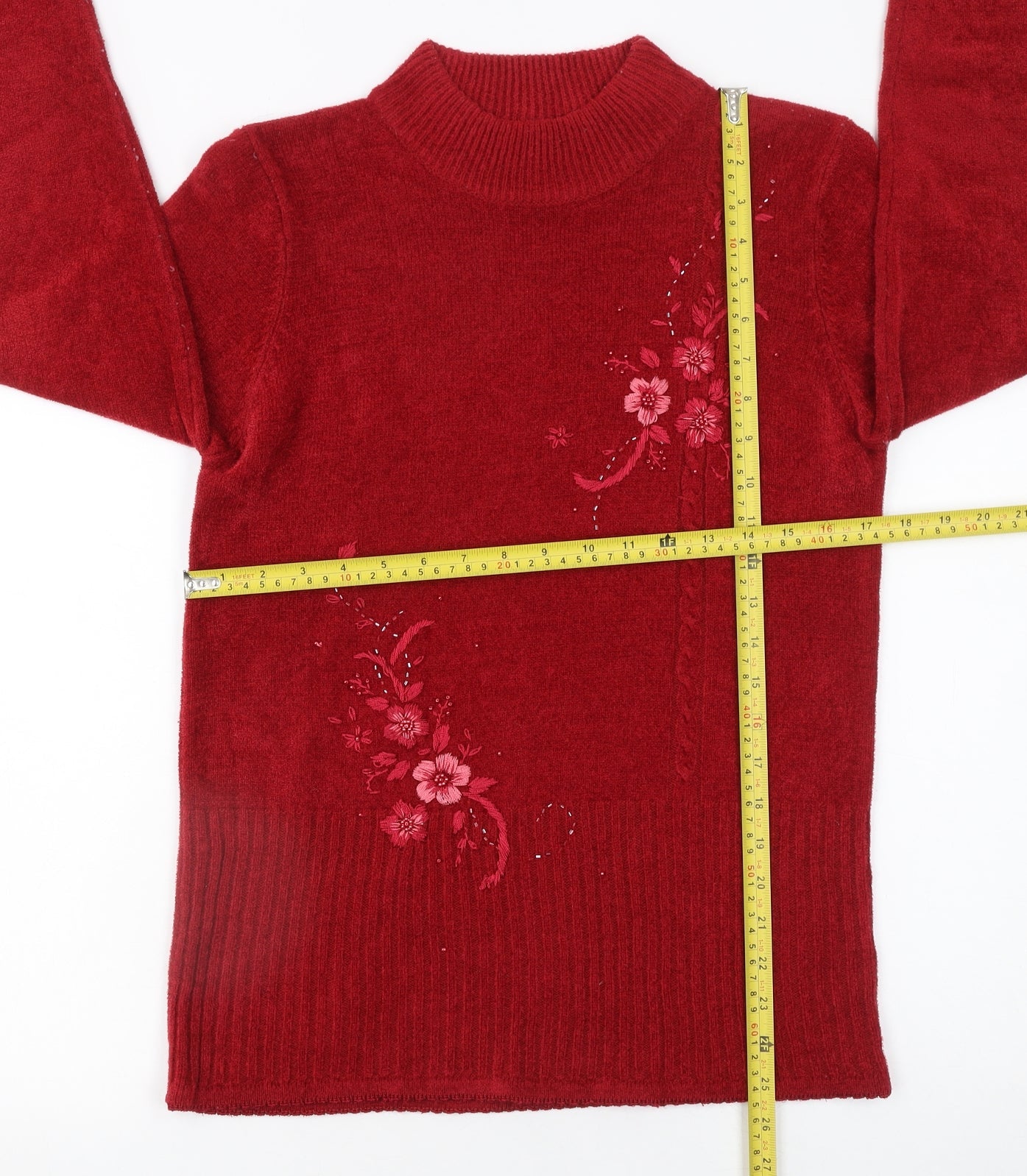 Womens UK Size S Fay Louise Red Pullover Jumper