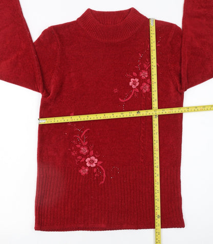 Womens UK Size S Fay Louise Red Pullover Jumper