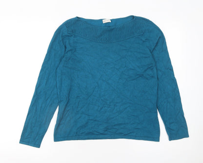 Womens UK Size M Minuet Petite Blue Pullover Jumper