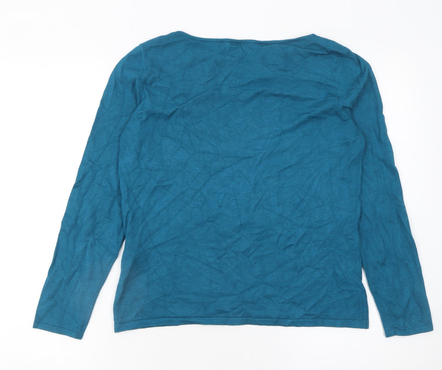 Womens UK Size M Minuet Petite Blue Pullover Jumper