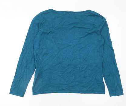 Womens UK Size M Minuet Petite Blue Pullover Jumper