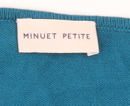 Womens UK Size M Minuet Petite Blue Pullover Jumper
