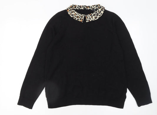 Womens UK Size 14 M&Co Black Pullover Jumper