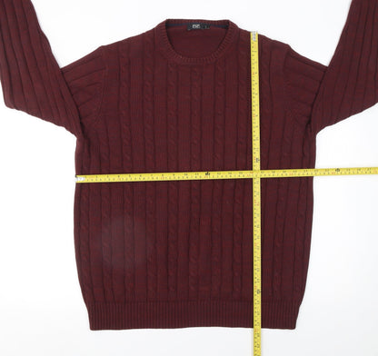 Mens UK Size L F&F Red Pullover Jumper