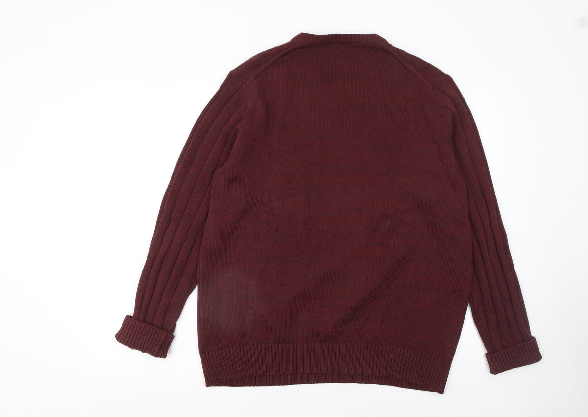 Mens UK Size L F&F Red Pullover Jumper