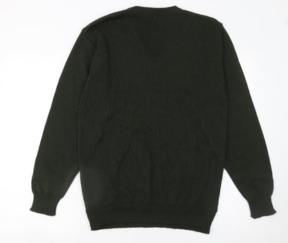 JBC Collection Men's Green Argyle V-Neck Pullover Jumper M