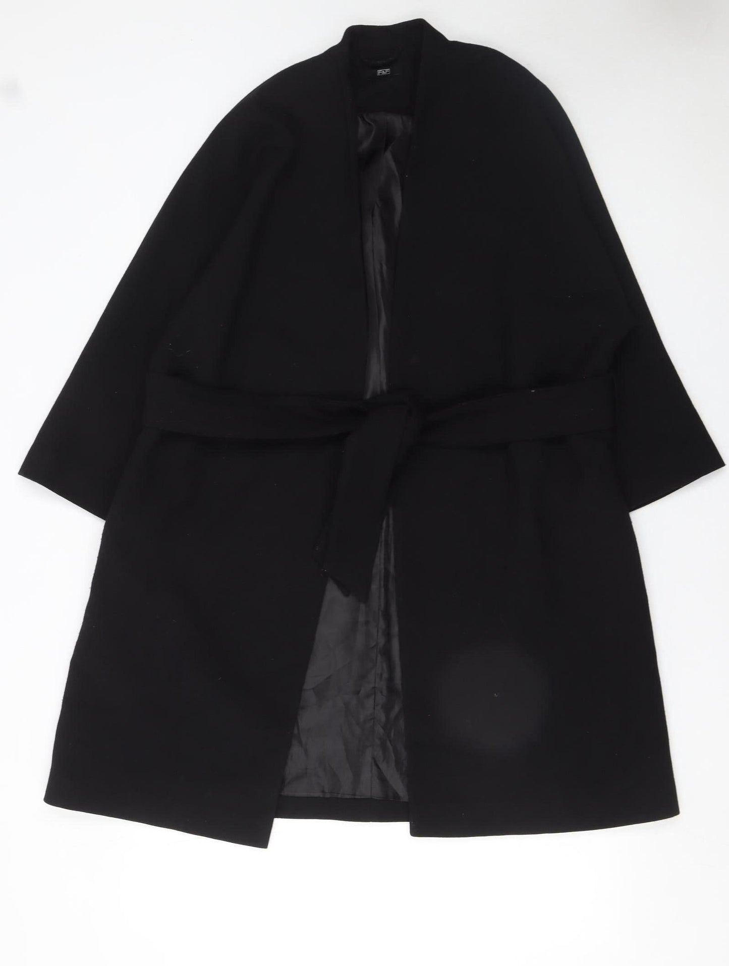 Womens UK Size 12 F&F Black Trench Coat