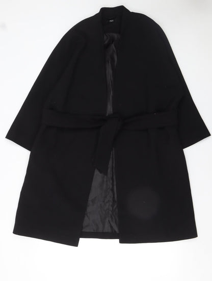 Womens UK Size 12 F&F Black Trench Coat