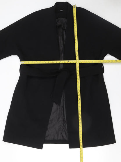 Womens UK Size 12 F&F Black Trench Coat